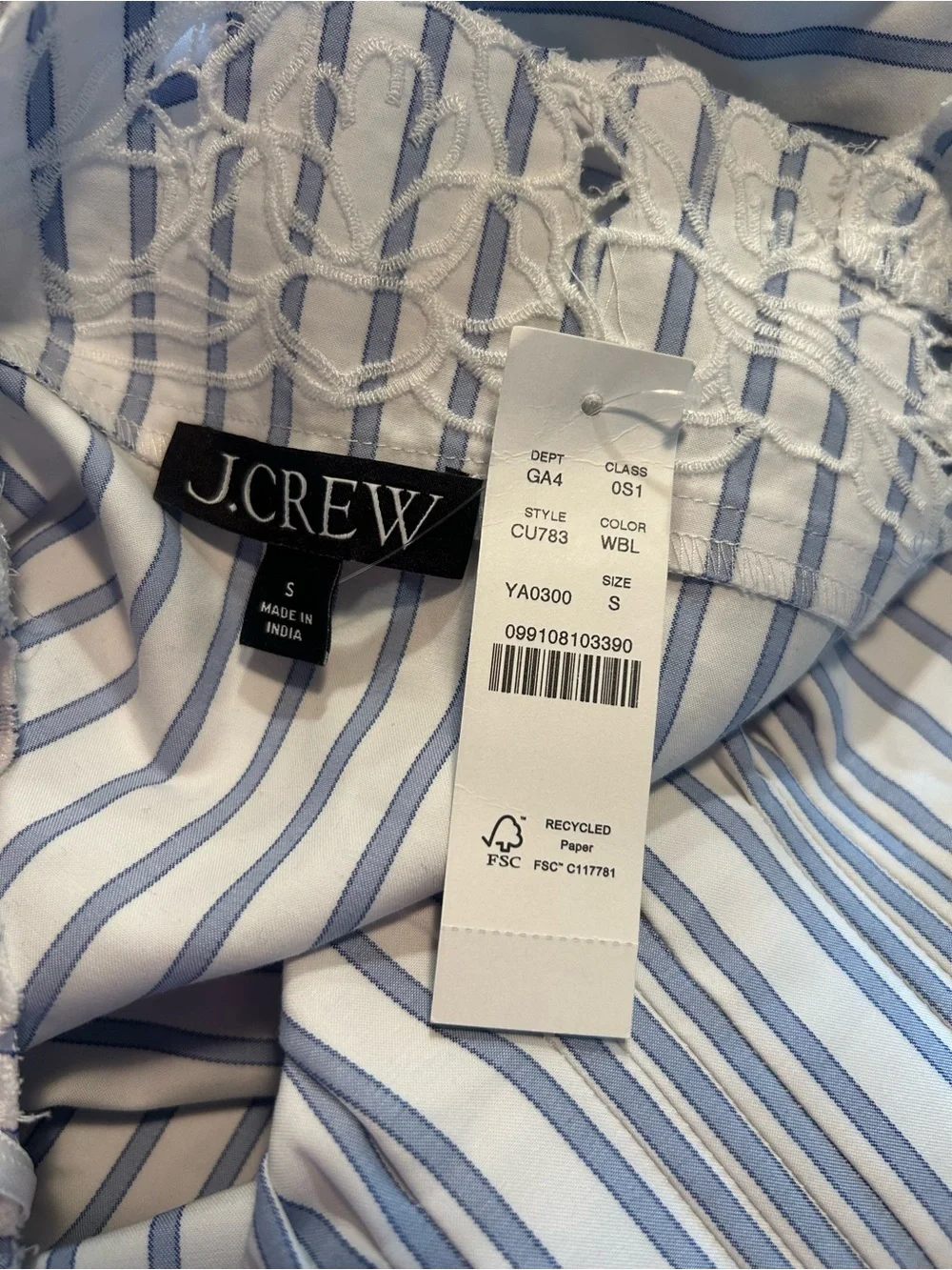 J Crew Ondine Striped Mini Dress Size Small